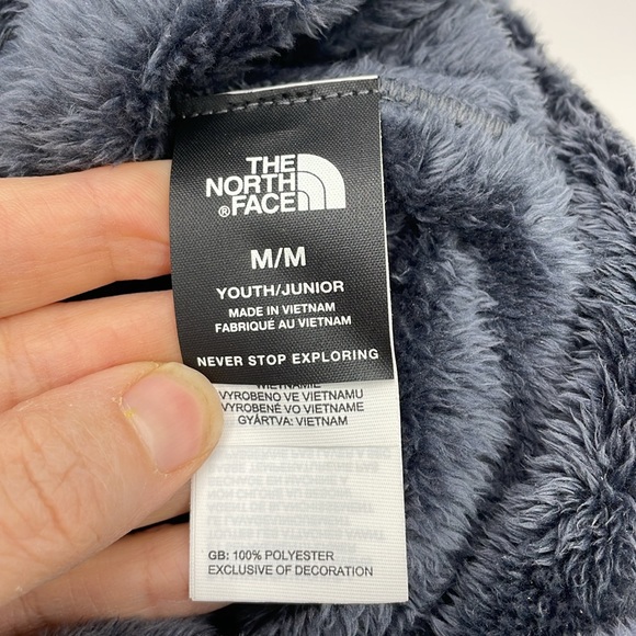 NWOT The North Face Osito Beanie Charcoal Gray Youth Junior Medium Fleece Soft - Picture 4 of 5